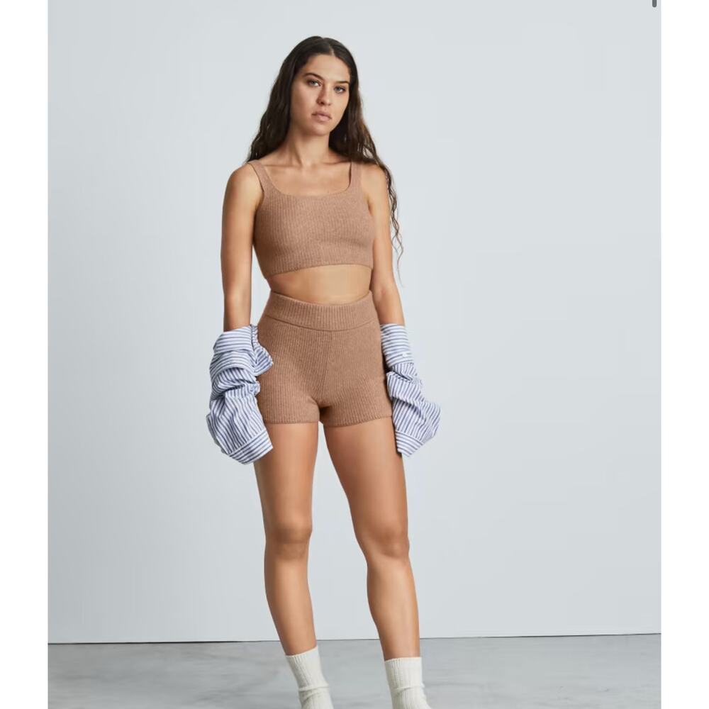 NWT Everlane The Cozy-Stretch Tank Wool In Camel Size Large